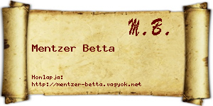 Mentzer Betta névjegykártya